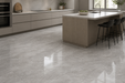 Marvel Stone Bardiglio Grey 600x600mm Polished Finish Floor Tile — kitchen setting