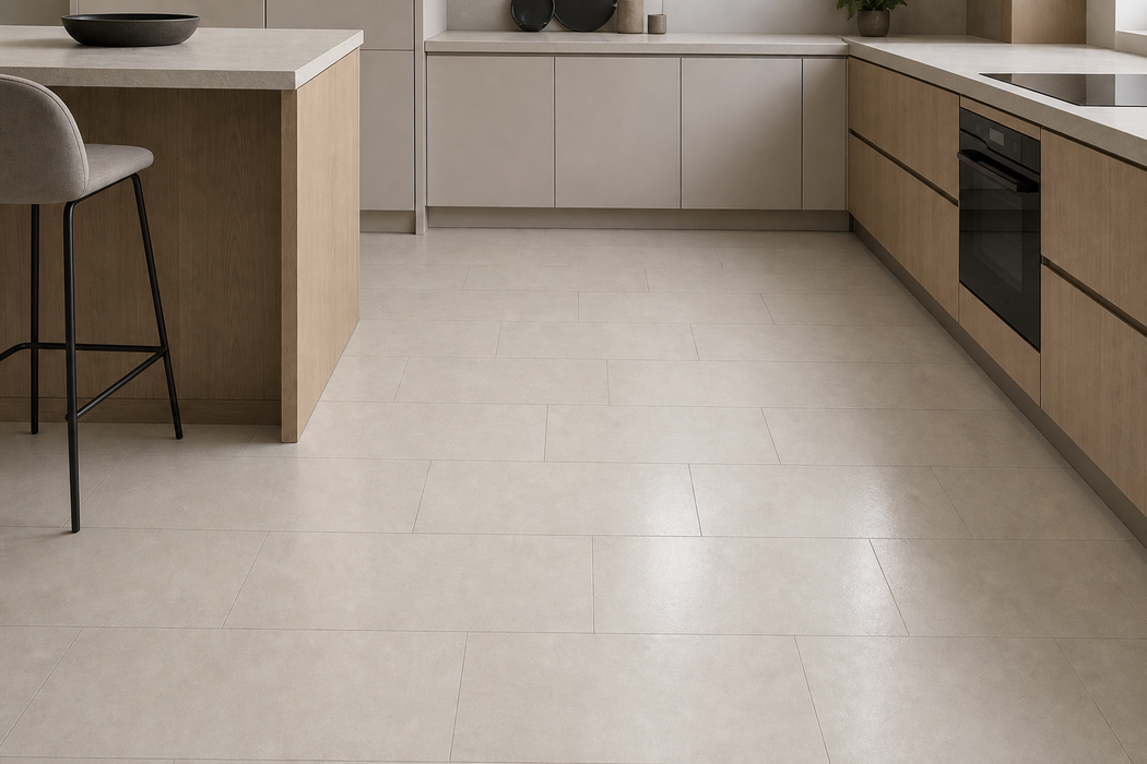 Dwell Pearl 300x600mm Polished Finish Floor Tile — kitchen setting