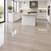 Marvel Pro Travertino Silver 600x600mm Polished Finish Floor Tile — kitchen setting