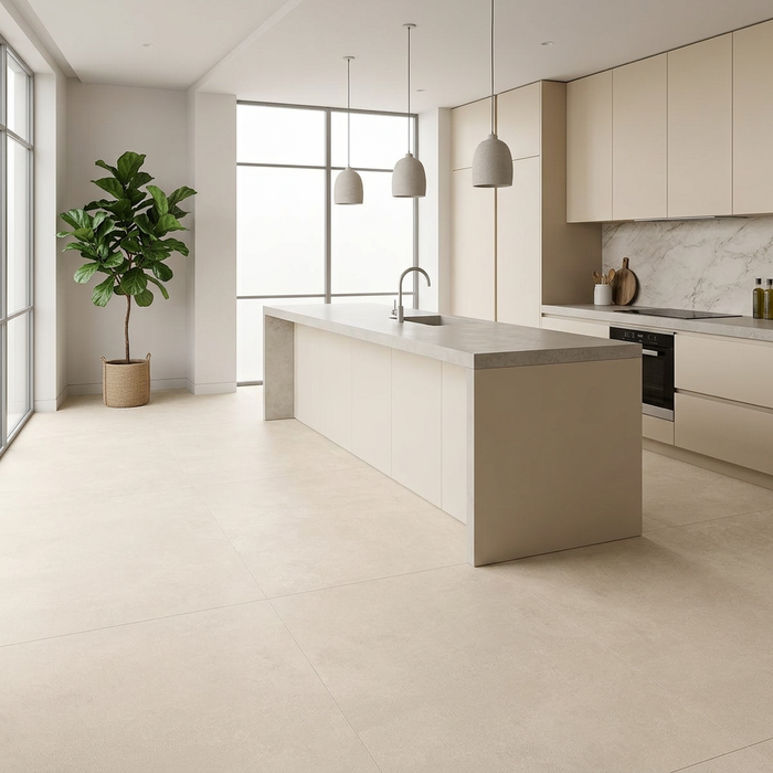Boost Pro Ivory 600x600mm Matte Finish Floor Tile (1.08m2 box) - AI generated product/lifestyle image 3
