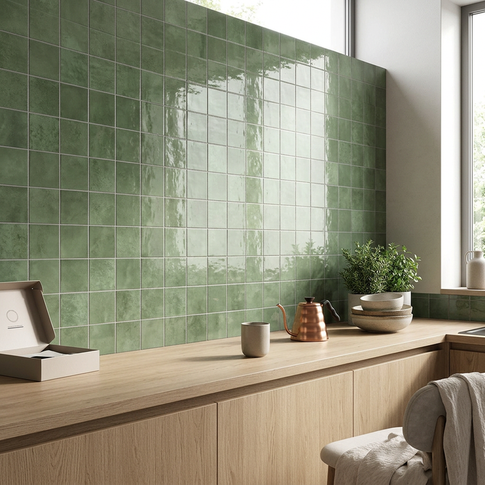 Clay Cotton 100x100mm Gloss Finish Wall Tile (0.68m2 box) - image 3