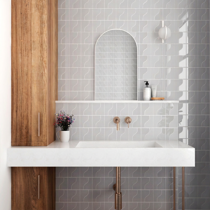Curve Grey Matt 83x120mm Mosaic Wall Tile (.48m2 box) - image 3