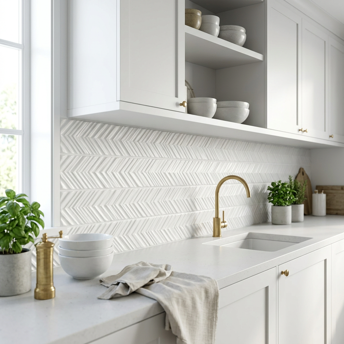 Dust Ice Subway 50x200 Chevron Textured Wall Tile (0.44m2 box) - image 3