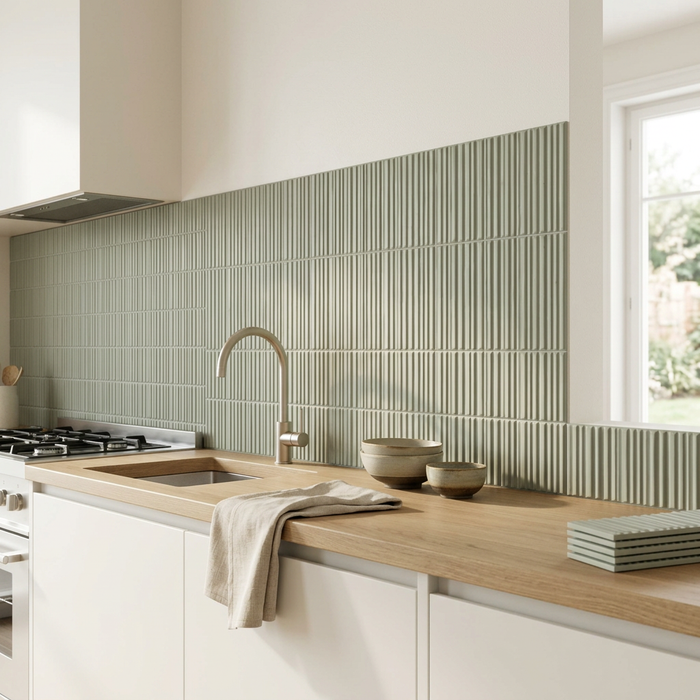 Dust Sage Subway 50x200 Line Textured Wall Tile (0.44m2 box) - image 3