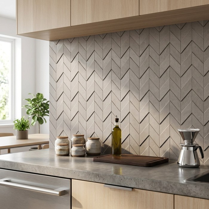 Dwell Gray Chevron 308x351mm 3D Finish Wall Tile (0.43m2 box) - image 3