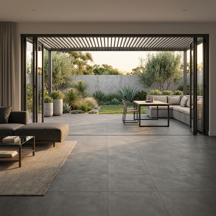 Emotion Anthracite 600x600mm Matte Floor/Wall Tile (1.8m2 box) - AI generated product/lifestyle image 3