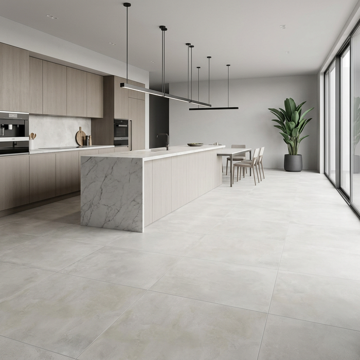 Emotion Blanc 600x600mm Matte Floor/Wall Tile (1.8m2 box) - AI generated product/lifestyle image 3