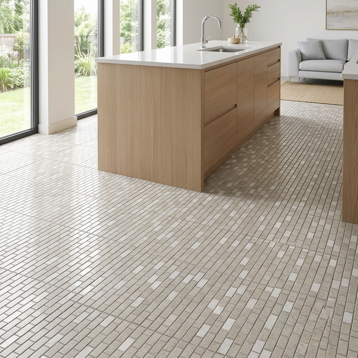 Kone Silver Mosaic Brick 304x304mm Floor Tile (0.92m2 box) - image 3