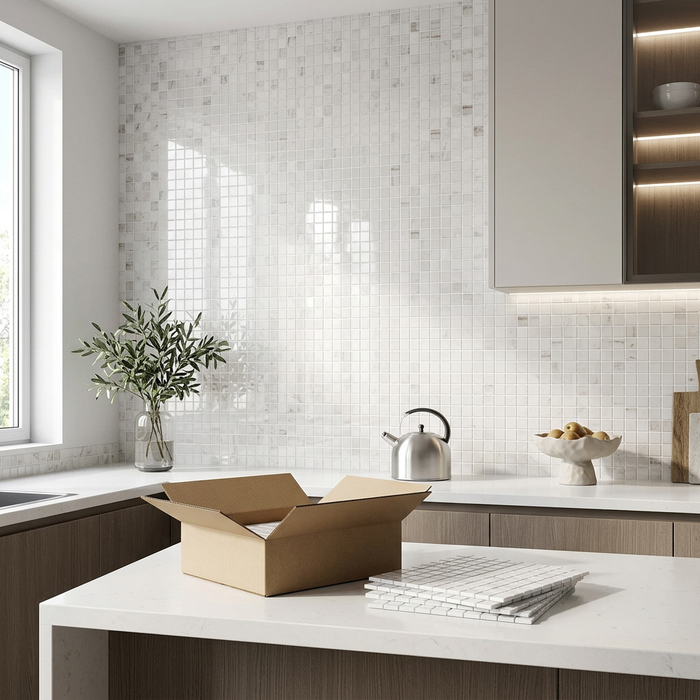 Marvel Calacatta Mosaic 300x300mm Polished Finish Floor Tile (0.9m2 box) - image 3