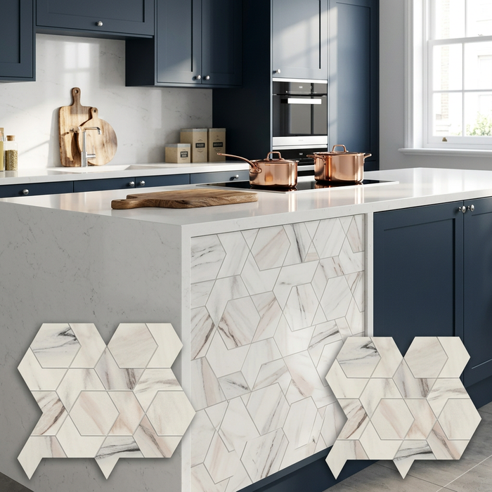 Marvel Dream Bianco Fantastico Hex 254x296mm Mosaic Tile (0.45m2 box) - image 3