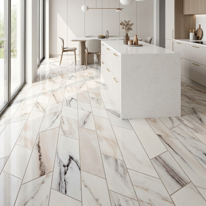 Marvel Dream Bianco Fantastico Liberty 318x261mm Polished Finish Floor Tile (0.49m2 box) - image 3