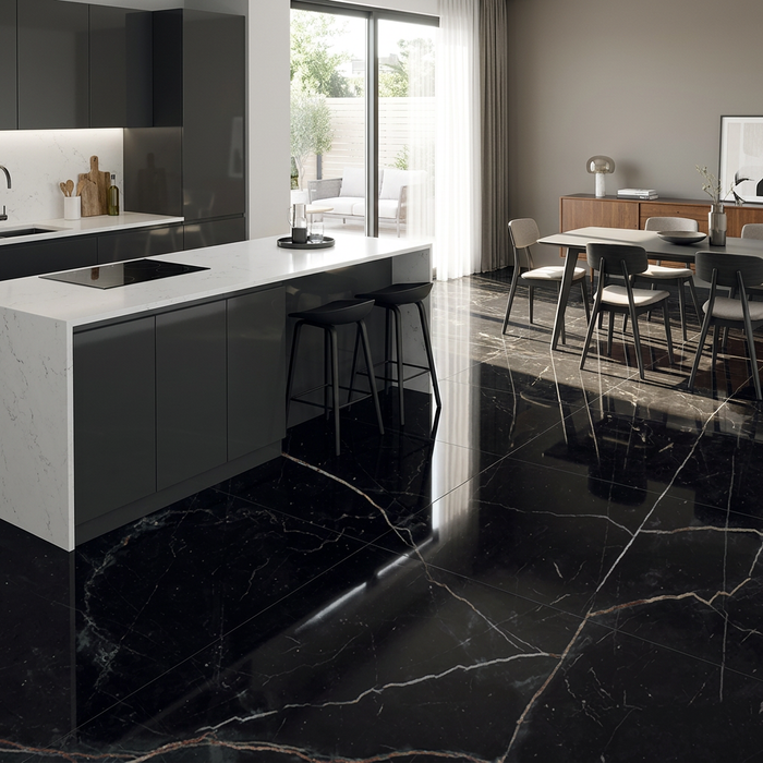 Marvel Dream Black Atlantis 600x600mm Polished Finish Floor Tile (1.08m2 box) - image 3