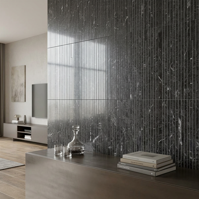 Marvel Dream Grigio Intenso Line 305x260mm Polished Finish Mosaic Tile (0.47m2 box) - image 3