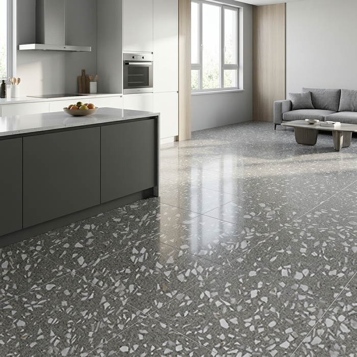 Marvel Gems Terrazzo Grey 600x600mm Polished Finish Floor Tile (1.08m2 box) - image 3