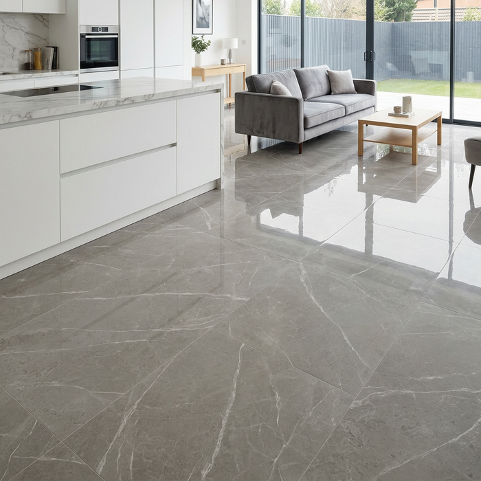 Marvel Pro Grey Fleury 600x1200mm Polished Finish Floor Tile (1.44m2 box) - image 3