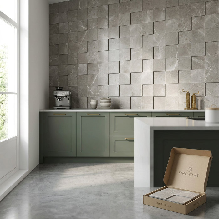 Marvel Pro Grey Fleury Mosaic 300x300mm 3D Finish Wall Tile (0.54m2 box) - image 3