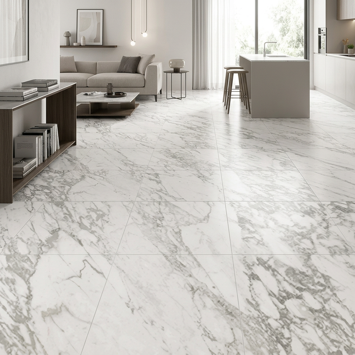 Marvel Pro Statuario Select 600x600mm Satin Finish Floor Tile (1.08m2 box) - image 3