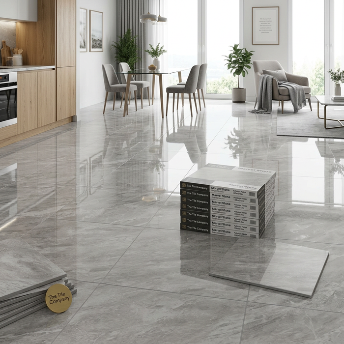 Marvel Stone Bardiglio Grey 600x600mm Polished Finish Floor Tile (1.08m2 box) - image 3