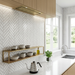 Marvel Stone Carrara Pure Herringbone 305x300mm Wall Tile (0.54m2 box) - image 3