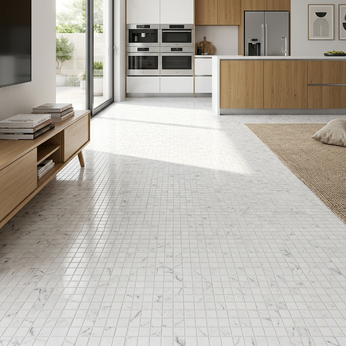 Marvel Stone Carrara Pure Mosaic 300x300mm Polished Finish Floor Tile (0.9m2 box) - image 3