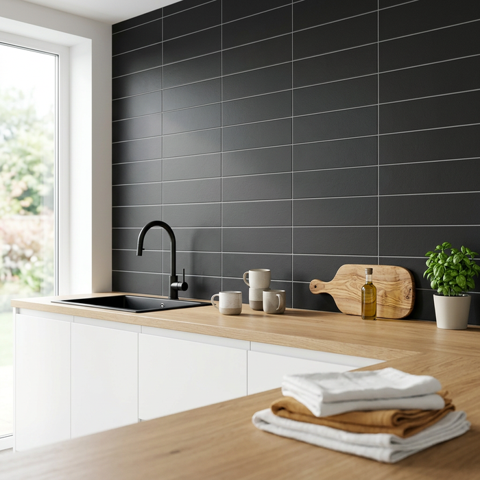 Soho Retro Black 50x300mm Matte Wall Tile (0.66m2 box) - image 3