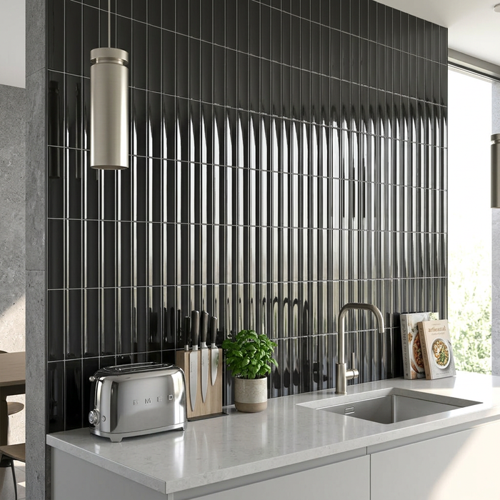 Vibe Out Almost Black Gloss 65x200mm Wall Tile (0.50m2 box) - image 3