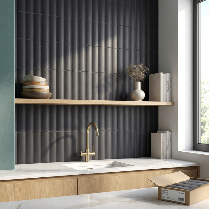 Vibe Out Almost Black Matt 65x200mm Wall Tile (0.50m2 box) - image 3