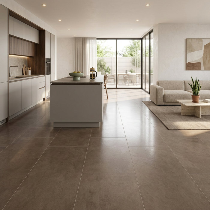 Dwell Brown Leather 750x1500mm Polished Finish Floor Tile - image 4