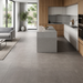 Dwell Gray 600x600mm Matte Finish Floor Tile — kitchen setting