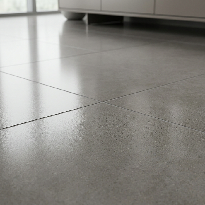 Dwell Smoke 600x600mm Polished Finish Floor Tile — surface detail
