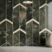 Marvel Chevron Brazil Green 170x414mm sheet Polished White Body Wall Tile — image 4