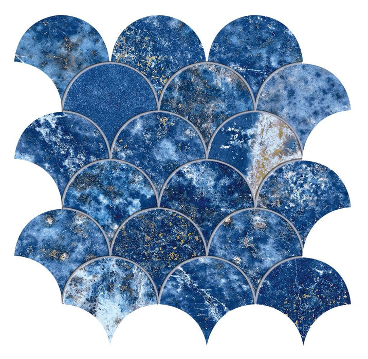 Marvel Fan Ultramarine 290x292mm Polished Finish Mosaic Tile — image 4