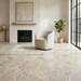 Travertine Ivory Crazy Pave Cross Cut 20mm (per M2) — living area setting