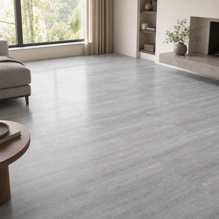 Marvel Dream Morning Sky 600x600mm Matte Finish Floor Tile — living area setting