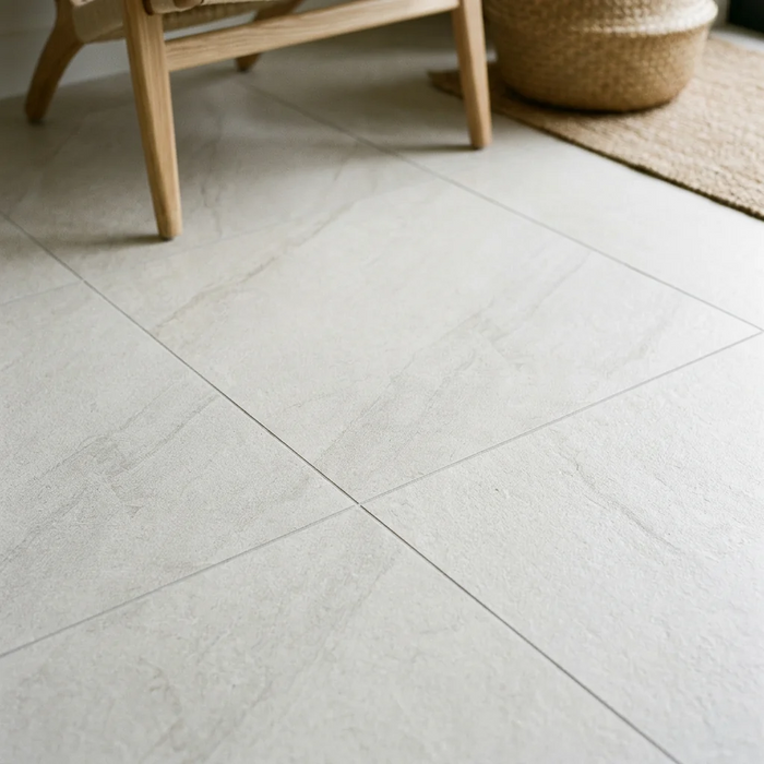 Marvel Stone Clauzetto White 600x600mm Matte Finish Floor Tile — surface detail