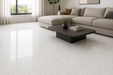 Marvel Gems Terrazzo White 600x600mm Polished Finish Floor Tile — living area setting