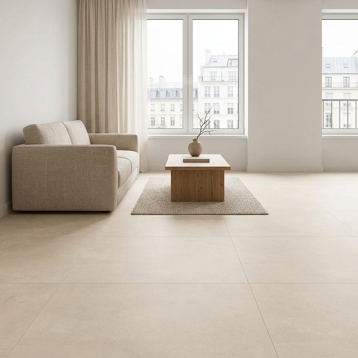 Boost Pro Ivory 600x600mm Matte Finish Floor Tile (1.08m2 box) - AI generated product/lifestyle image 4