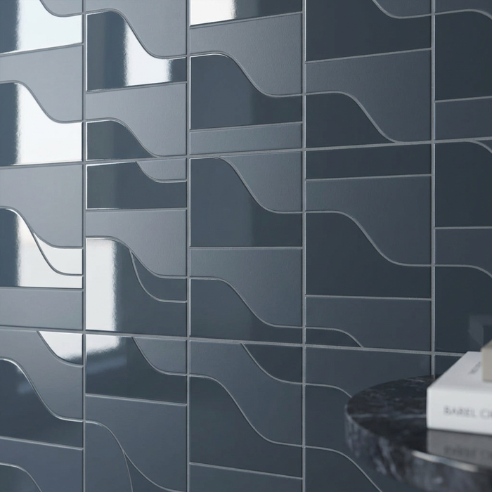 Curve Ink Blue Matt 83x120mm Mosaic Wall Tile (.48m2 box) - image 4