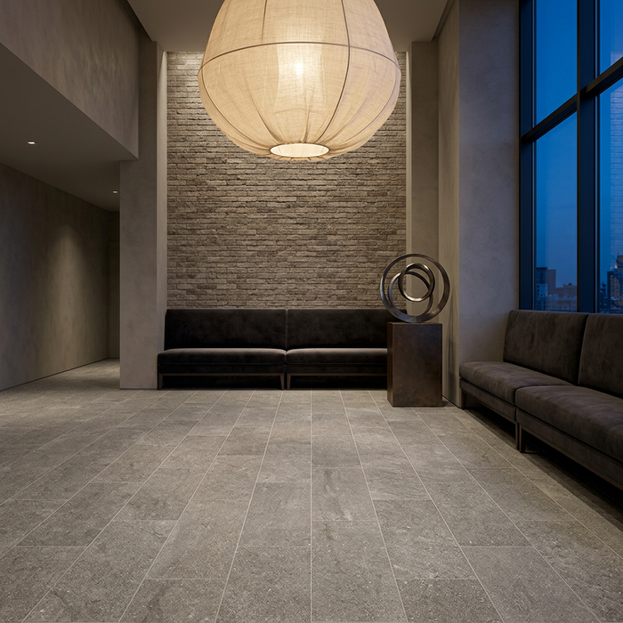Dolmen Pro Cenere 375x750mm Matte Finish Floor Tile (1.12m2 box) - AI generated product/lifestyle image 4