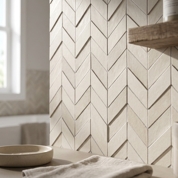 Dwell Pearl Chevron 308x351mm 3D Finish Wall Tile (0.43m2 box) - image 4