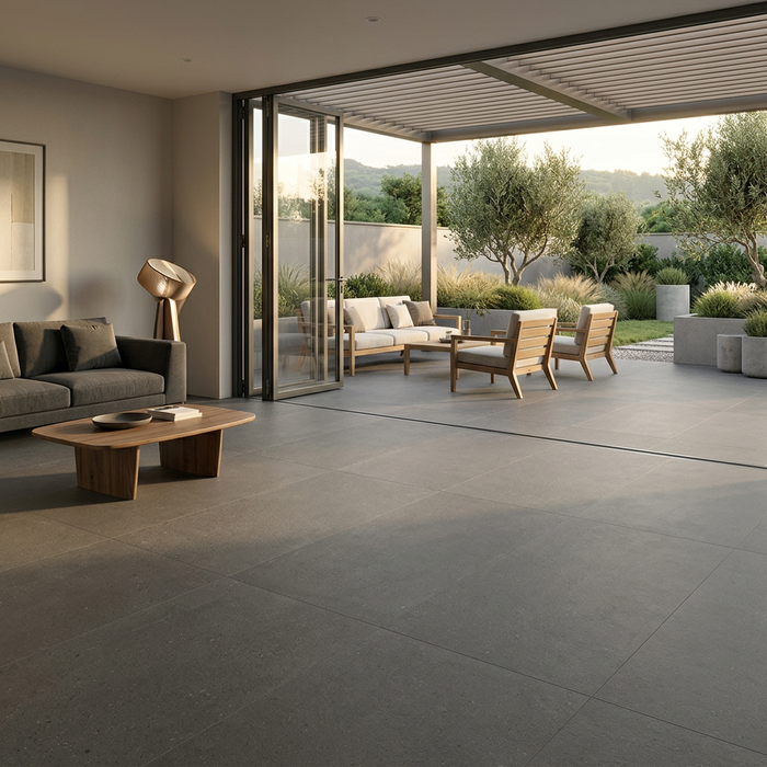 Dwell Smoke 300x600mm Matte Finish Floor Tile (1.26m2 box) - AI generated product/lifestyle image 4