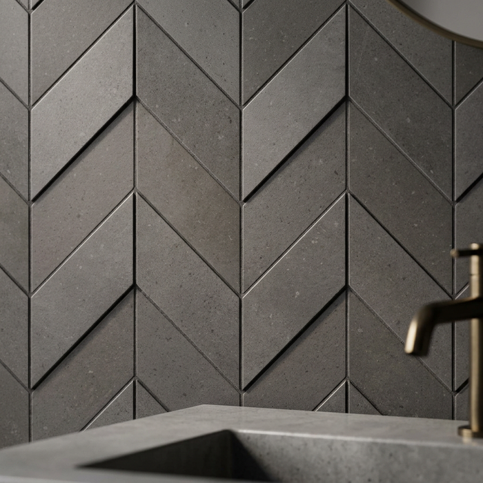 Dwell Smoke Chevron 308x351mm 3D Finish Wall Tile (0.43m2 box) - image 4