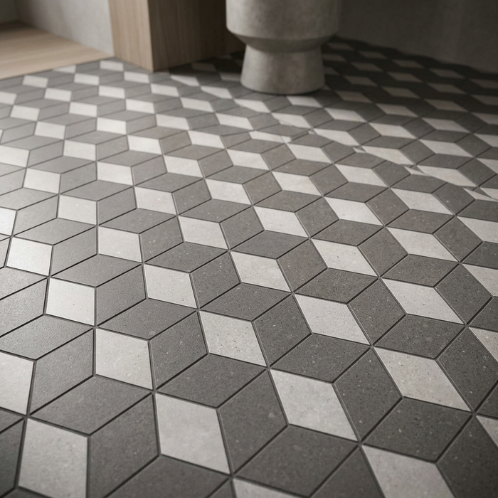 Kone Grey Mosaic Esagono 300x350mm Floor Tile (0.42m2 box) - image 4