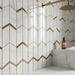 Marvel Chevron Bianco Fantastico 170x414mm sheet Polished White Body Wall Tile (0.42m2 box) - image 4