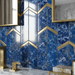 Marvel Chevron Ultramarine 170x414mm sheet Polished White Body Wall Tile (0.42m2 box) - image 4