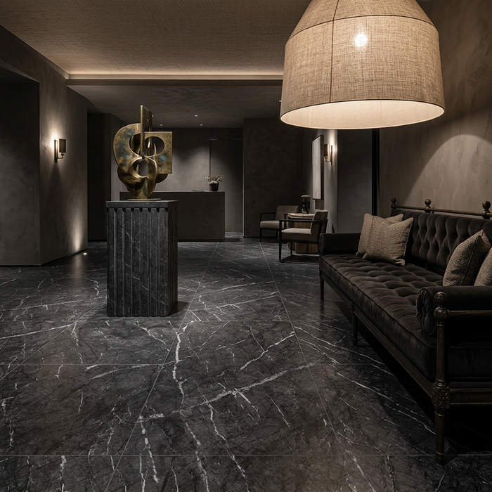 Marvel Dream Grigio Intenso 600x600mm Polished Finish Floor Tile (1.08m2 box) - AI generated product/lifestyle image 4