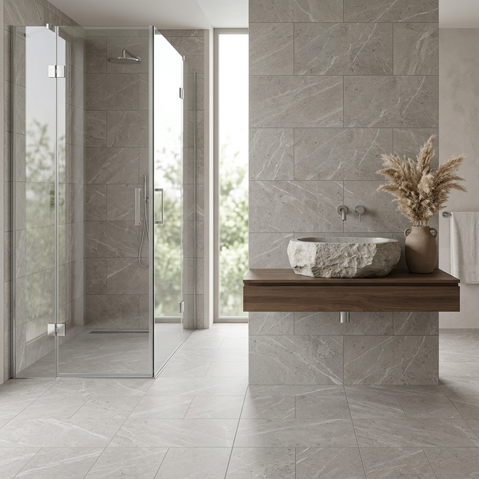 Marvel Pro Grey Fleury 300x600mm Matte Finish Floor Tile (1.26m2 box) - AI generated product/lifestyle image 4