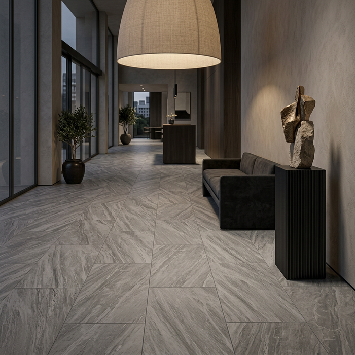 Marvel Stone Bardiglio Grey 300x600mm Matte Finish Floor Tile (1.26m2 box) - AI generated product/lifestyle image 4