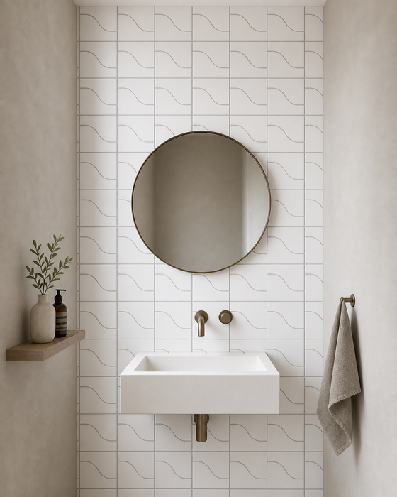 Curve White Matt 83x120mm Mosaic Wall Tile — image 5