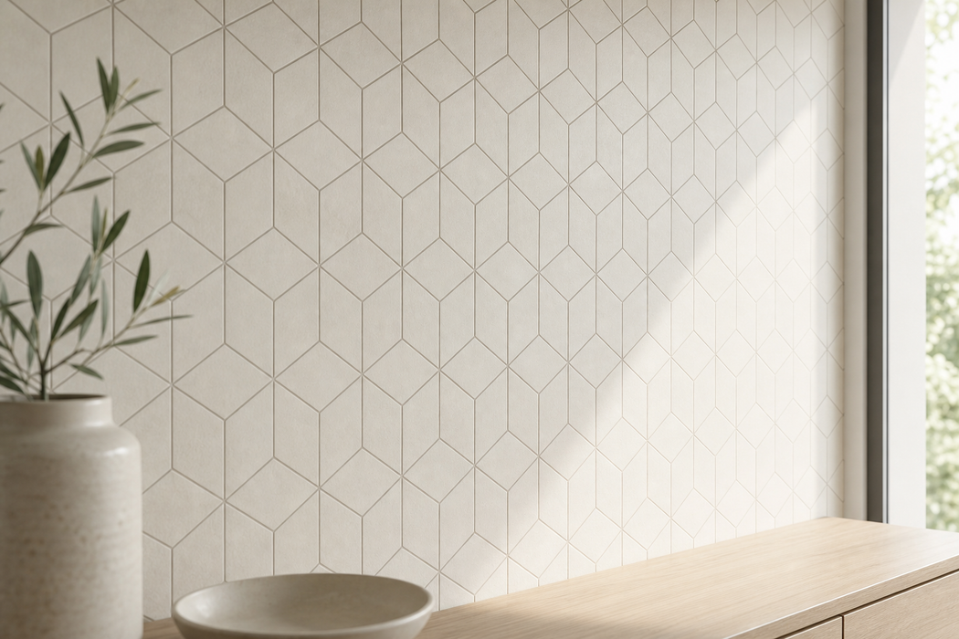 Mek Light Mosaico Esagono 300x350mm sheet White Body Wall Tile — image 5